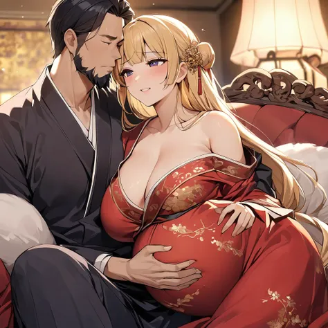 ((Highest quality)), ((masterpiece)), (detailed), （Perfect Face）、The woman is a Chinese woman named Tsukino Usagi, wearing a gorgeous, glittering red Hanfu with lots of gold embroidery, a gorgeous hair ornament, gorgeous jeweled accessories and an engageme...