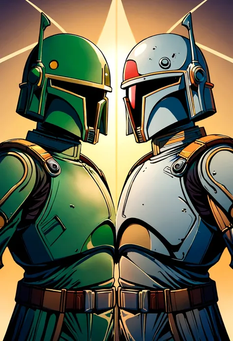 "a detailed illustration of Boba Fett, Estilo Star Wars, characteristic style of art by Eiichiro Oda, corpo inteiro, artistic work"