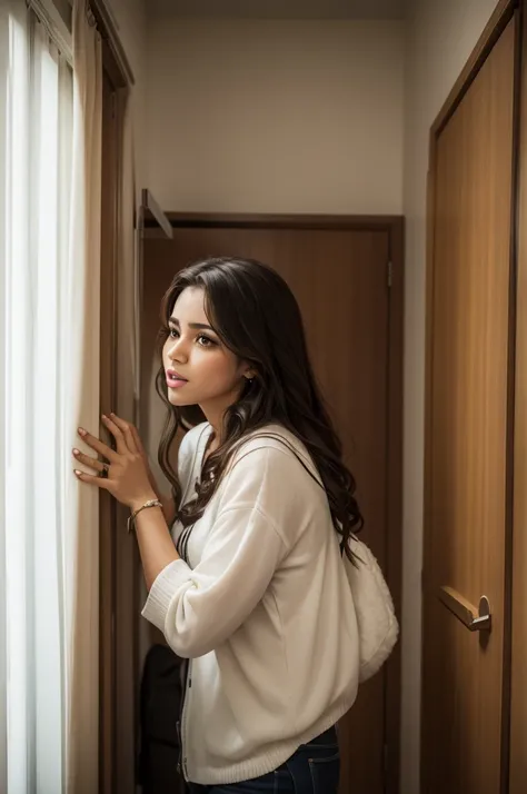 Brazilian gospel singer inside an apartment