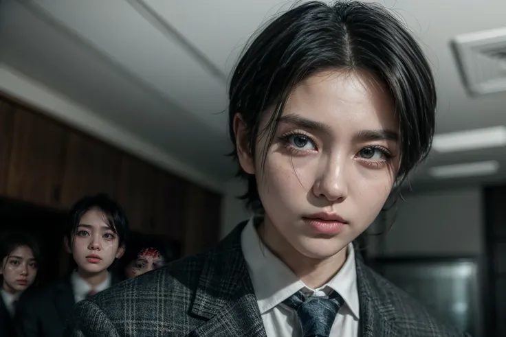 A Japanese man in his 30s, wearing a suit and a suspicious mask. The background is dark and mysterious.

