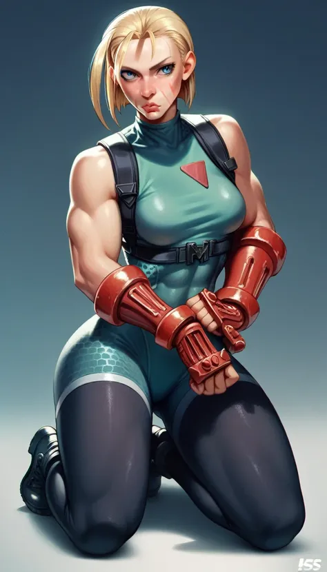 Cammy (sf6) big tits black leggings full body front