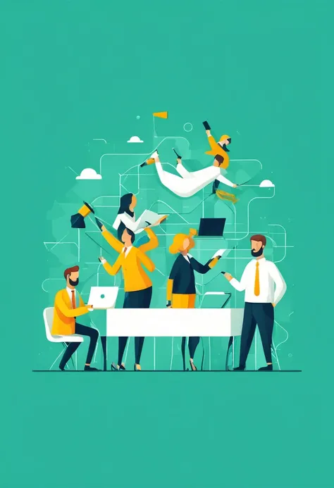 Teamwork illustration flat design