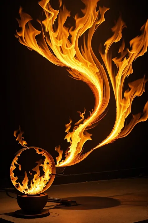 Fire flame in kinetic art 