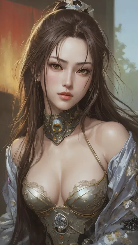 wgz style,portrait of a beautiful women highly detailed,perfect femine face,Classical oil painting,by masamune shirow, by William-tae Kim