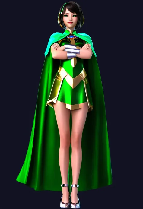 masterpiece, best quality, 1girl, solo, nahida_genshin, cross-shaped pupils, default_dress, green cape, standing, black backgrou...