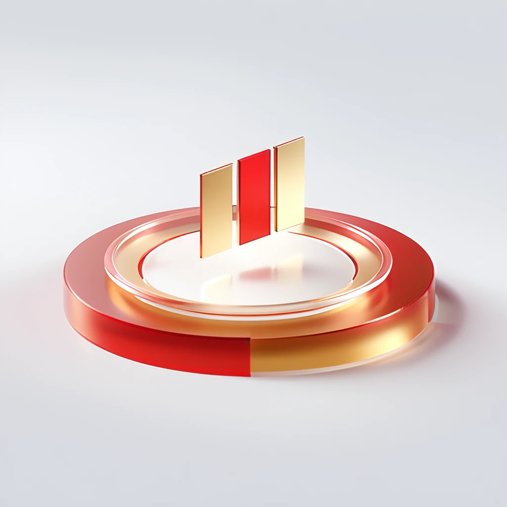 Golden-red|Gold paper data icon,Lots of details, Octane Rendering, Transparent glass texture,Frosted glass, Transparent sense of technology, industrial design, White background, Studio Lighting, Sunlight, flat, maximum, quasi-object, Axisymmetric, Blender,...