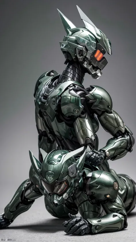 Textured skin, Super detailed, Attention to detail, high quality, 最high quality, High resolution, 1080P, hard disk, beautiful,(War Machine),beautiful cyborg middle aged woman,Mecha Cyborg Girl,(Dark green armor)((Major damage)),Woman with a mechanical body...