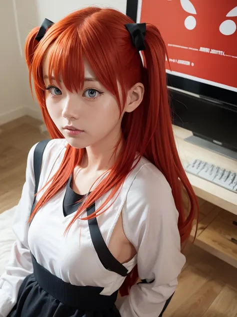 souryuu asuka langley cosplayer caricature, big head xl