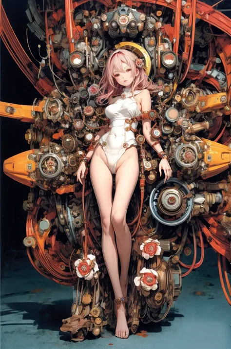 Highest quality,masterpiece,Ultra-high resolution,mechanical,Full Body Machine Girl、Under maintenance、nsfw,BDSM, Karakuri doll、Mixing tube、Steampunk Style、,nsfw, BDSM