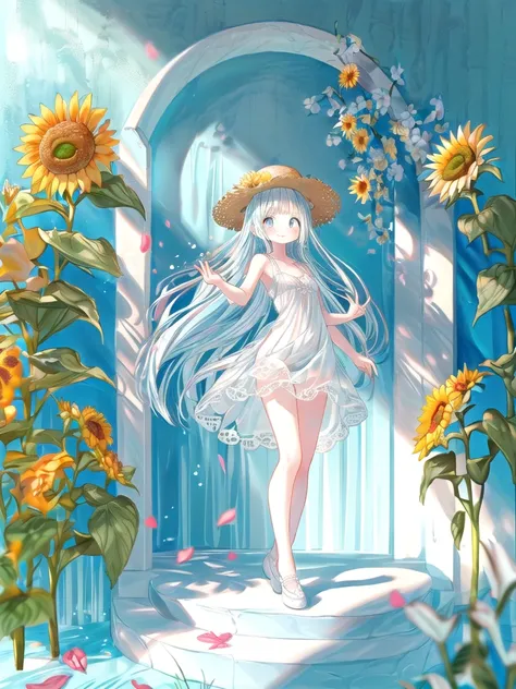 masterpiece, best quality, extremely detailed, (illustration, official art:1.1), 1 girl ,(((( light blue long hair)))), ,(((( li...