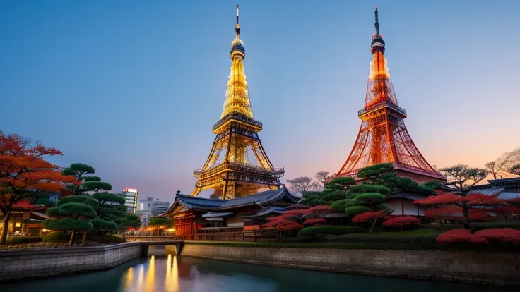 japanes Beautie　８K　RAW Photography　Background with　Tokyo Tower　image　