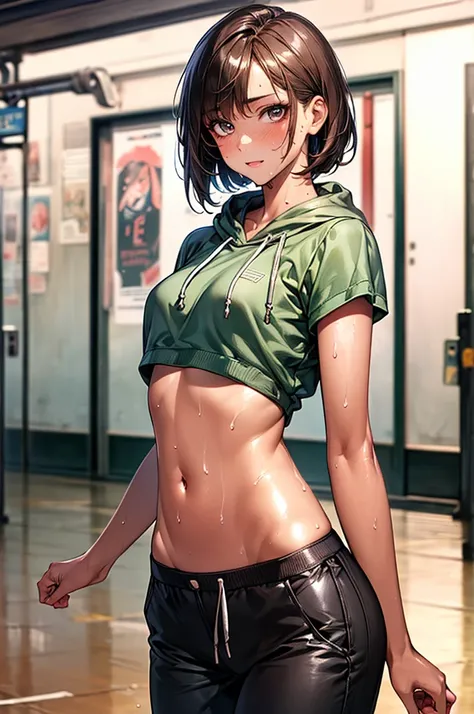 ((perfect anatomy:1.5,realistic:1.3,RAW Photography:1.3,masterpiece、highest quality、Ultra - High resolution、High resolution、Highly detailed CG、8K)),cowboy shot,1 female,solo,street dancer,18-year-old、High school girl beautiful girl,Japanese,((beautiful det...