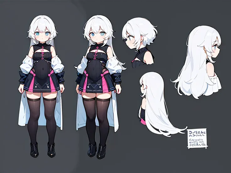 reference art, 1girl, full body, white background, concept art