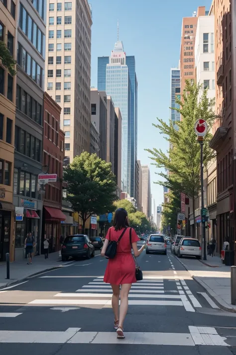 Walking down the street in the United States 