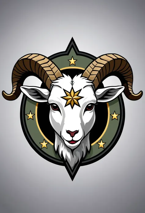 create a logo for an airsoft team, de nome goat, having as its symbol the image of a goat and military symbols