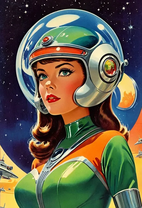 retro futuristic, ((retro futurism)), ((science fiction)), 1950s, (((1960s))), 1970s, (alien women),