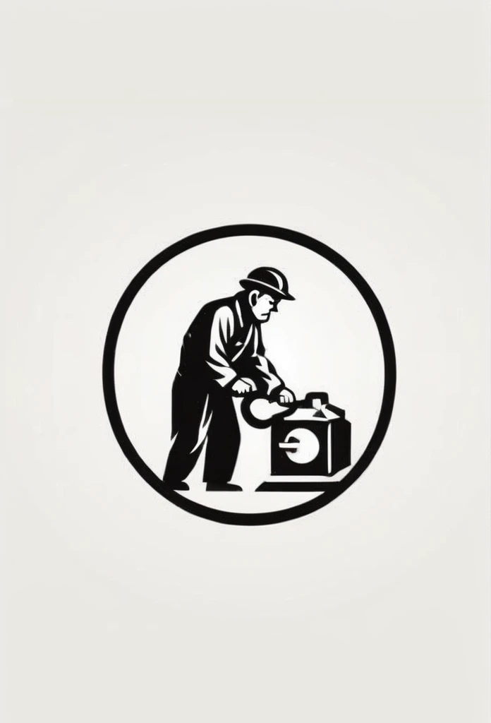 Japanese Electric Factory Logo

a good old logo reminiscent of the 1900s
The logo shows an old man working hard at a factory with a small wrench, such as a motor, etc

Pretty cool
chic and modern design

White background