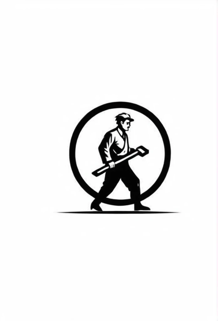 Japanese Electric Factory Logo

a good old logo reminiscent of the 1900s
The logo shows an old man working hard at a factory with a small wrench, such as a motor, etc

Pretty cool
chic and modern design

White background