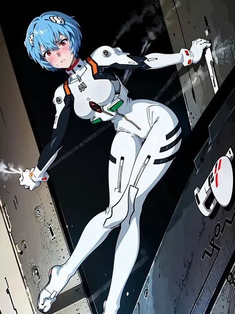 ((Highest quality, 8k wallpaper)),(masterpiece, Highest quality),Very detailed,High resolution,(Official Art:1.3),(((Anime screenshots,Black outline))),One girl,alone, Break mer1,(Rei Ayanami {Neon Genesis Evangelion,}1.2),masterpiece, best quality, outdoo...