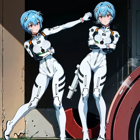 ((Highest quality, 8k wallpaper)),(masterpiece, Highest quality),Very detailed,High resolution,(Official Art:1.3),(((Anime screenshots,Black outline))),One girl,alone, Break mer1,(Rei Ayanami {Neon Genesis Evangelion,}1.2),masterpiece, best quality, outdoo...