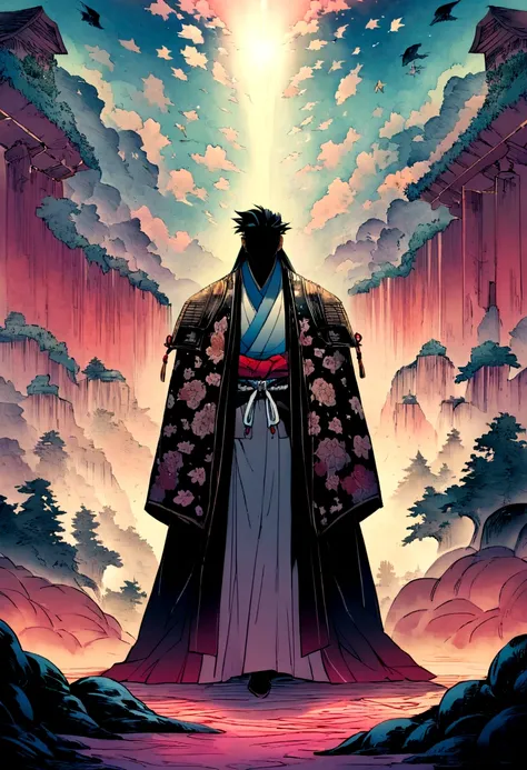 A virtuous samurai, I lost track of time in this chaotic world; The principle is, Values and good habits no longer exist、No longer an honor. Sad , Live according to moral rules, He continues to walk with his shoulders hunched in deep mental depression.