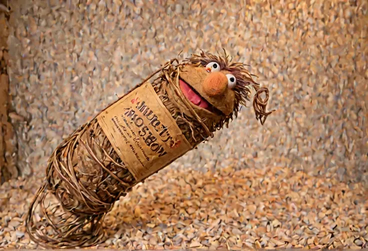 araffe made of a bottle of wine with a rope wrapped around it