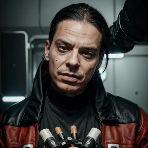 sid wilson , holding cigarette, cybercity, alone, chill expression 