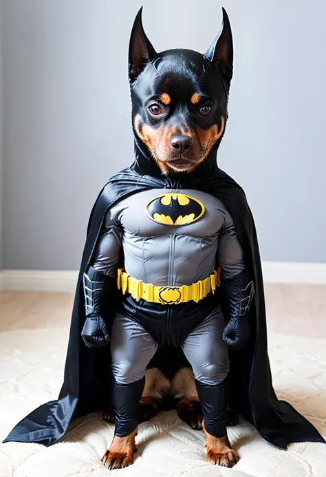 dog dressed as Batman