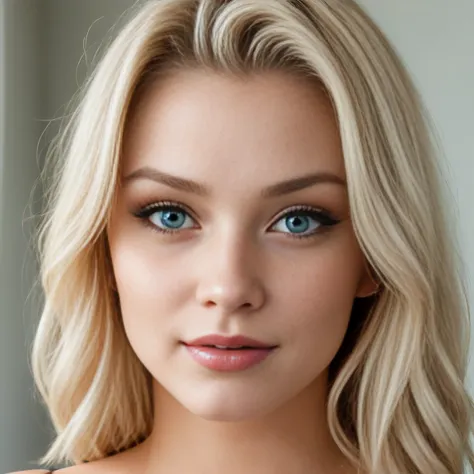 blonde woman with blue eyes, 22 years old