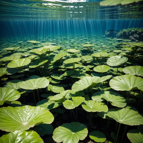 Background hojas en el agua. 
