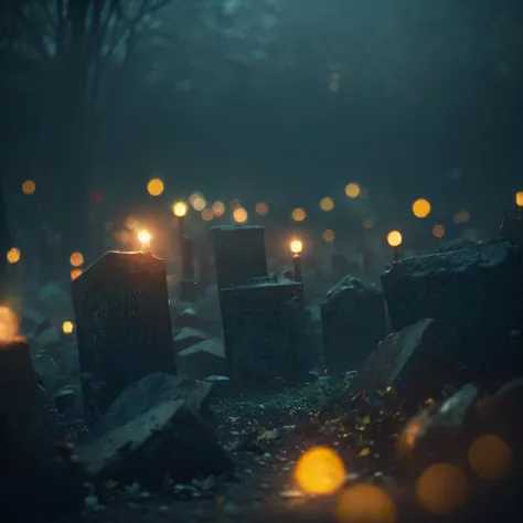 (BOKEH) dreamy cemetery background, (pov) engaging perspective, captivating gaze, (deep, immersive) steam ambiance, (artistically) blurred foreground, (dramatic) atmosphere, mist, (secretive)