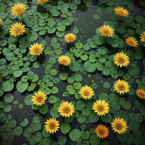 Background agua con hojas florando
