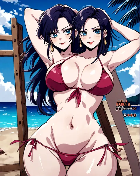 Boa Hancock by Once Pierce, in a beach, with a tight bikini