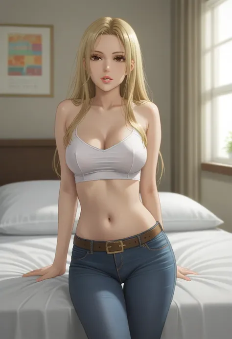 score_9_up, score_8_up, score_7_up, 1girl, solo, mature female,((tsukumo yuki)), ((blonde long hair)), brown eyes, pink lips, pa...