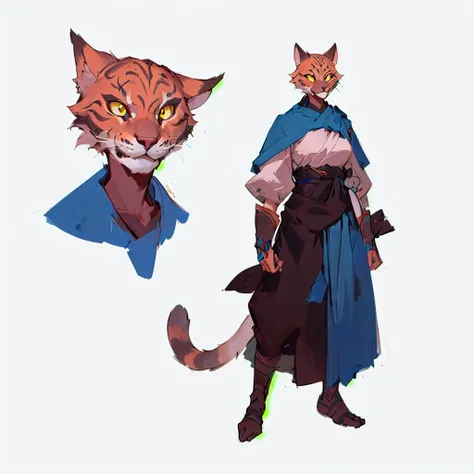 koshkodevochka, anthropomorphic cat, an anthro cat, anthropomorphic cat, anthro concept art, unrealistic character concept, monk...