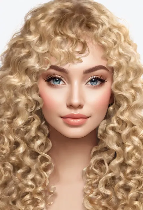 Create a face with blonde curly hair that&#39;s not too light and not too dark,hair cut on the sides,just on top curly,with karate gi and glove,with a muscular body, thin eyebrow with line,beautiful beak and very masculine square face,with honey eyes