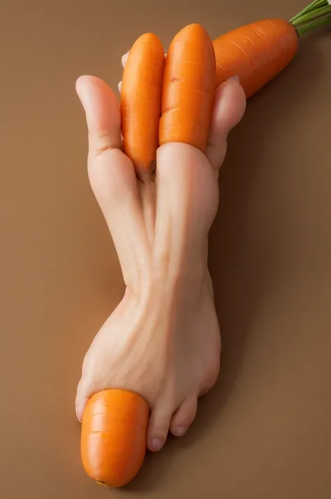 Carrot foot with five toes.