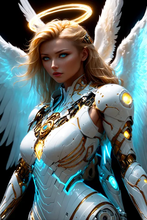 you have a mission!! task (((the most beautiful bionic angel in a perfectly tailored outfit in a given situation))), (give the s...