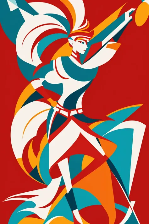 Stylized Minerva: A modern, minimalist image of the goddess Minerva, with vibrant colors and elegant lines.