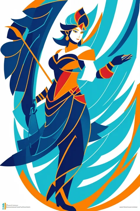 Stylized Minerva: A modern, minimalist image of the goddess Minerva, with vibrant colors and elegant lines.