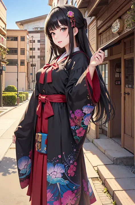 (masterpiece, Highest quality, Highest quality, Official Art, beautifully, (One girl), Very detailed,(Fractal Art),colorful,Most detailed,High School Girl 1.3、Lunch in the park、Lunch box 1.4、Japan Uniform 1.5、Japanese、beautiful girl、Black Hair