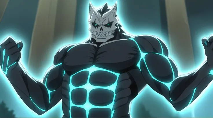 score_9,score_8_up, score_7_up, source_anime, BREAK
outdoors, 
kafkakaiju, 1boy, solo,glowing, glowing eyes, horns, sharp teeth, armor, aqua eyes, muscular male, looking at viewer, neon trim, black sclera, standing, claws, spikes, black body,
anime screenc...