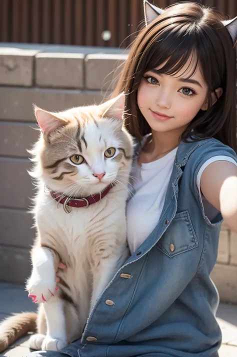 Create a girl who loves cats