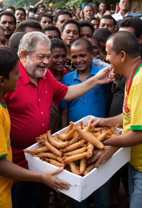 President Luiz Inácio Lula da Silva distributing chicken feet to the poor