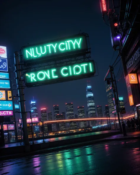 Neon lights city