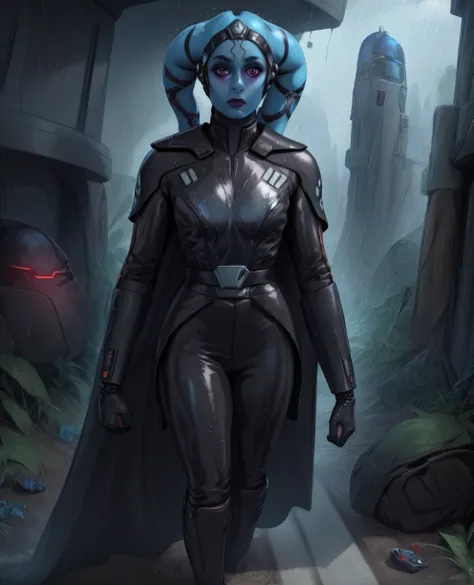 score_9,score_8_up,score_7_up,score_6_up, female twi'lek, aayla secura
 ,wearing armor
, full body, wet, armor,gloves,black body...