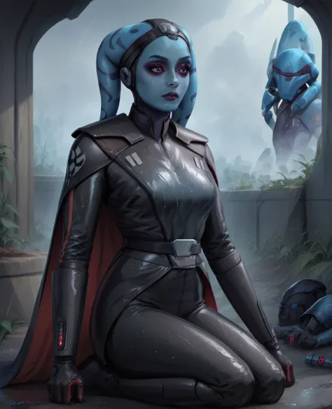 score_9,score_8_up,score_7_up,score_6_up, female twi'lek, aayla secura
 ,(((wearing armor)))
, full body, wet, armor,gloves,blac...