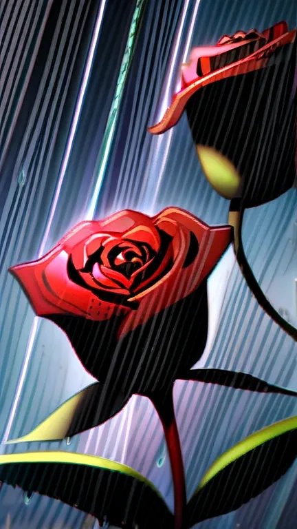 Rose with rain