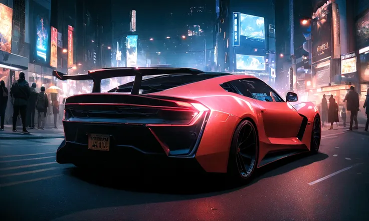 background cyberpunk with sports car, futuristic city, syntwave, lighting, (masterpiece:1.0),(best_quality:1.0), ultra high res,...