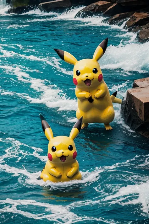 Pikachu of water and destroying the earth 